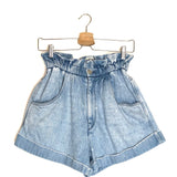 Washed Blue ITEA Paperbag Denim Shorts / ISABEL MARANT - Size 36