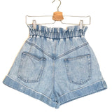 Washed Blue ITEA Paperbag Denim Shorts / ISABEL MARANT - Size 36