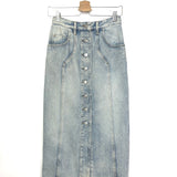 Washed Blue VANDY Paneled Midi Skirt / ISABEL MARANT ETOILE - Size 34