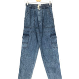 Washed Blue VIAMAO Cotton Cargo Pants / ISABEL MARANT ETOILE - Size 34
