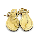 Washed Gold CECILIA T-straps Leather Flat Sandals / EMME PARSONS - Size 36