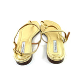Washed Gold CECILIA T-straps Leather Flat Sandals / EMME PARSONS - Size 36
