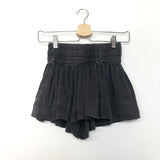 Washed Grey Linen-blend Mini Shorts / ISABEL MARANT ETOILE - Size 36