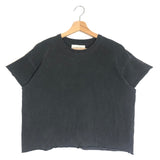 Washed Grey Short Sleeves Boxy Crop Tee / THE GREAT. - Size 0