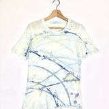 Watercolor Violet Blue Paint Splatter Crew Neck Tee / RAQUEL ALLEGRA - Size 1