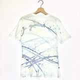 Watercolor Violet Blue Paint Splatter Crew Neck Tee / RAQUEL ALLEGRA - Size 1