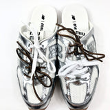 White 530 SL Deco Calf Leather Mules / MIU MIU X NEW BALANCE - Size 41