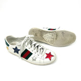 White ACE Star-Embroidered Sneakers / GUCCI - Size 39