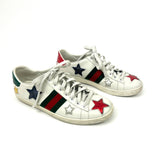 White ACE Star-Embroidered Sneakers / GUCCI - Size 39