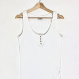 White ALESSIA Ribbed Tank Top / ANINE BING - Size M