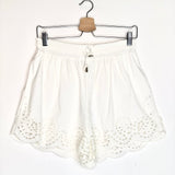 White AMELIE English Embroidered Cotton-blend Shorts / SIMKHAI- Size M