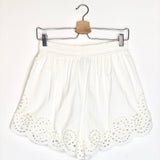 White AMELIE English Embroidered Cotton-blend Shorts / SIMKHAI- Size M