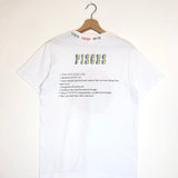 White Astrological Sign Tee Shirt - PISCES / MONOKI - One Size