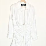 White BAHIA Knotted Twill Shirt Dress / JACQUEMUS - Size 34