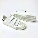 White BETH Silver Heel Tab Suede-trimmed Leather Sneakers / ISABEL MARANT - Size 38