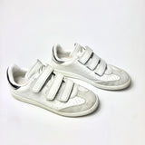 White BETH Silver Heel Tab Suede-trimmed Leather Sneakers / ISABEL MARANT - Size 38