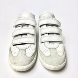 White BETH Silver Heel Tab Suede-trimmed Leather Sneakers / ISABEL MARANT - Size 38