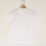 White Big Print Green Heart T-Shirt / COMME DES GARCONS PLAY - Size S