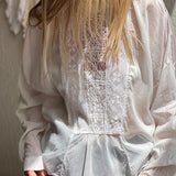 White Lace-Panel Blouse (SS21) / FORTE_FORTE - Size 1