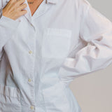 White Button down Chest Logo Embroidered Poplin Shirt / MIU MIU - Size 38