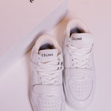 White Calf Leather Laced-up High Top CT-02 Sneakers / CELINE - Size 39
