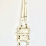 White Canvas D BUBBLE Embroidered Bucket Bag / CHRISTIAN DIOR