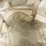 White Canvas D BUBBLE Embroidered Bucket Bag / CHRISTIAN DIOR