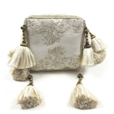 White Canvas D BUBBLE Embroidered Bucket Bag / CHRISTIAN DIOR