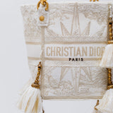 White Canvas D BUBBLE Embroidered Bucket Bag / CHRISTIAN DIOR
