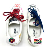 White Canvas Graffiti Low Top Sneakers (+ 3 laces) / CHANEL X PHARRELL - Size 38.5