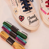 White Canvas Graffiti Low Top Sneakers (+ 3 laces) / CHANEL X PHARRELL - Size 38.5