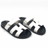 White CHYPRE Leather Sandals / HERMES - Size 39.5