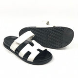 White CHYPRE Leather Sandals / HERMES - Size 39.5
