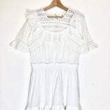 White COOPER Cotton Embroidered Mini Dress / LOVE SHACK FANCY - Size S