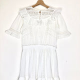 White COOPER Cotton Embroidered Mini Dress / LOVE SHACK FANCY - Size S