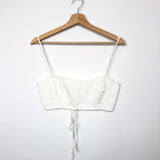 White Cotton and Linen Bustier Crop / S.I.R THE LABEL - Size 1