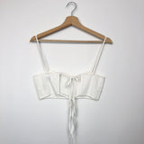 White Cotton and Linen Bustier Crop / S.I.R THE LABEL - Size 1