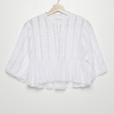 White Cotton Embroidered Shirt / JANE GUSTAVSSON - Size 1