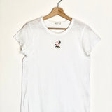 White Cotton Floral Embroidered Tee  / RAG & BONE - Size S