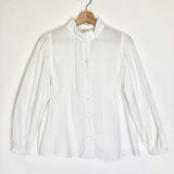 White Cotton Gauze Long Sleeves Shirt / MASSCOB - Size S
