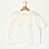 White Cotton Palm Embroidered T-shirt / NEVER FULLY DRESSED - One Size