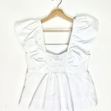 White Cotton Poplin Ruffled Blouse / GANNI - Size 36