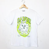 White Cotton Relaxed BUNNY T-shirt / GANNI - Size XS