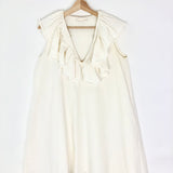 White Cotton Ruffled Sleeveless Dress / CHLOE - Size 36