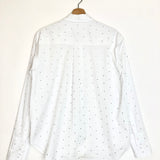 White Crystal Embellished Cotton Blend Shirt / GOOD AMERICAN - Size US 00/0
