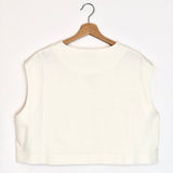 White CYGNET Oversized Cropped Sleeveless Vest / AERON - Size 34