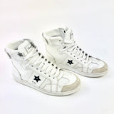 White DIOR STAR Leather High-Top Lace-Up Sneakers / CHRISTIAN DIOR - Size 36