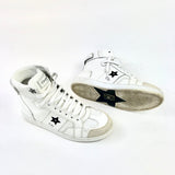 White DIOR STAR Leather High-Top Lace-Up Sneakers / CHRISTIAN DIOR - Size 36