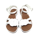 White ELLA Braided Strap Flat Sandals / CHRISTIAN LOUBOUTIN - Size 37