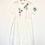 White Embroidered Cotton Midi Dress / LAITE WORKS - Size M